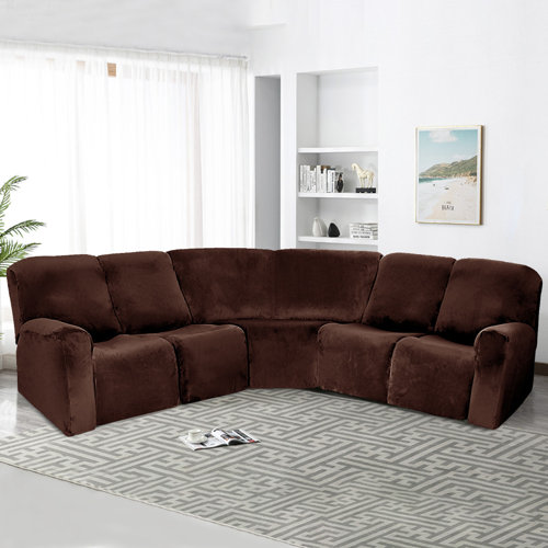Latitude Run® Velvet Stretch 7Piece Sectional Sofa CoversReclining